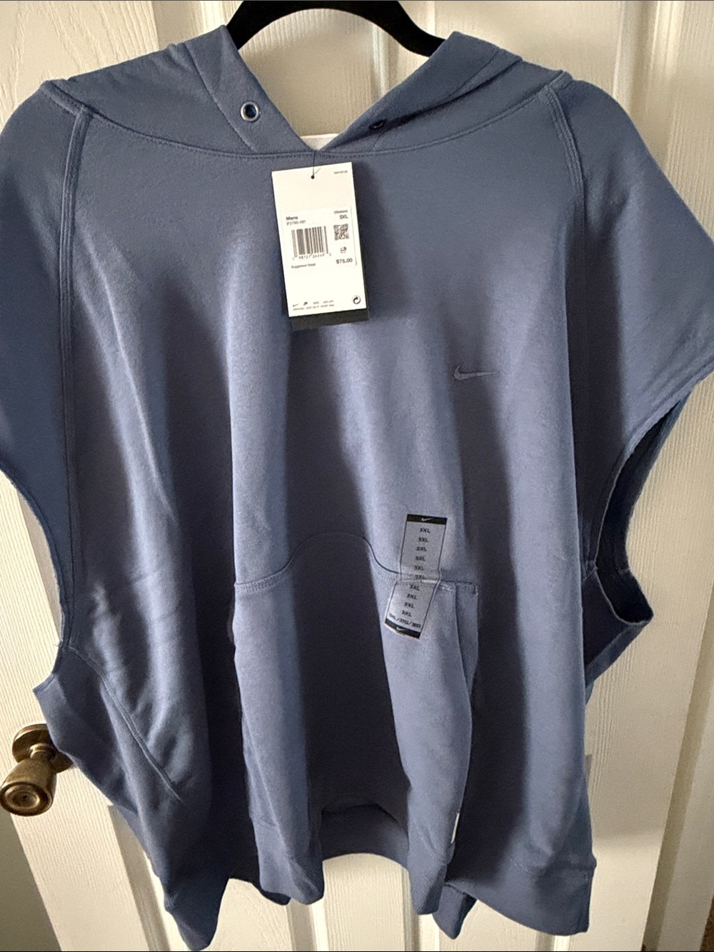 Nike Sleeveless Hooded Pullover in Slate Blue